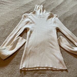 Lulu's Cream Ribbed Turtleneck Sweater